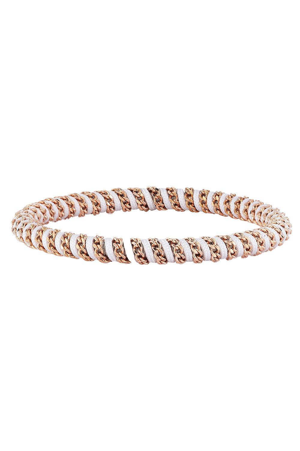 White Gio Stretch Bracelet - Yellow Gold-YELLOW GOLD-JEWELRYFINE JEWELBRACELET O-ROBERTO DEMEGLIO