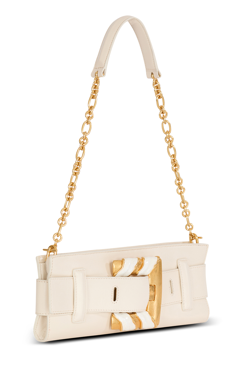 Anthem Clutch Bag - Crème-CREAM-HANDBAGCLUTCHES-BALMAIN