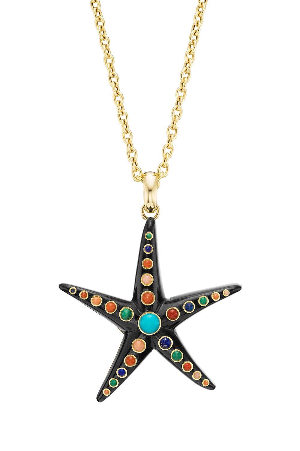Large Onyx Starfish Pendant Necklace