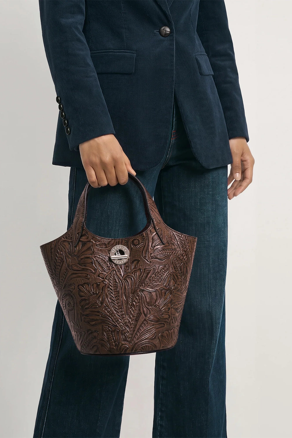 Anchor Bag - Brown Embossed-BROWN-O/S-HANDBAGTOP HANDLE-VERONICA BEARD