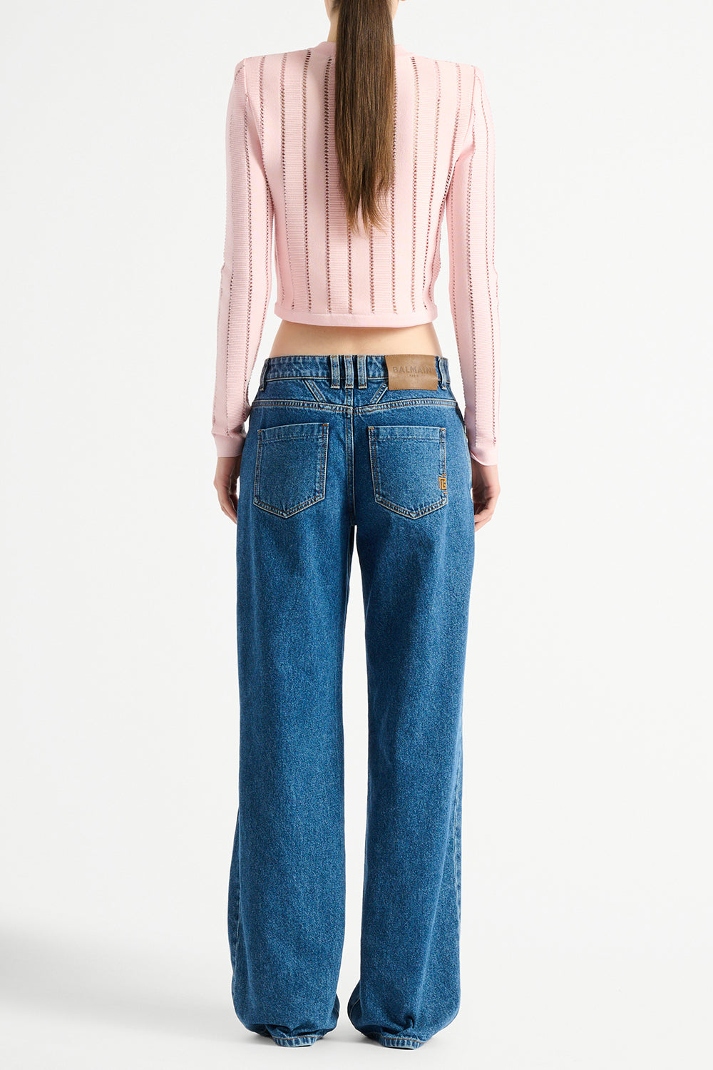 Crop Fléchage Knit Cardigan