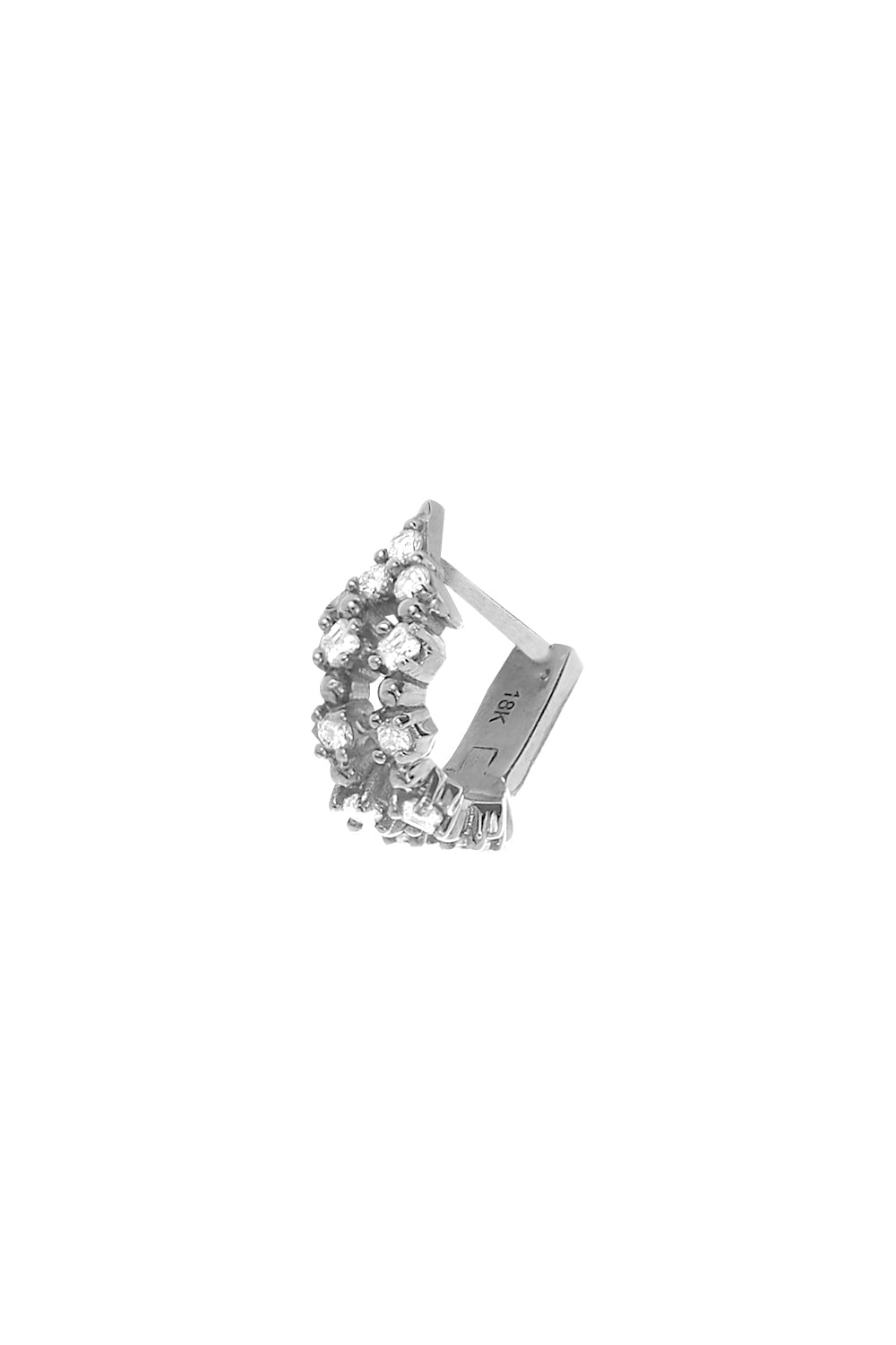 'Nineteen' Diamond Huggie Earring-WHITE GOLD-JEWELRYFINE JEWELPIERCING-STEPHANIE ANDERS XO