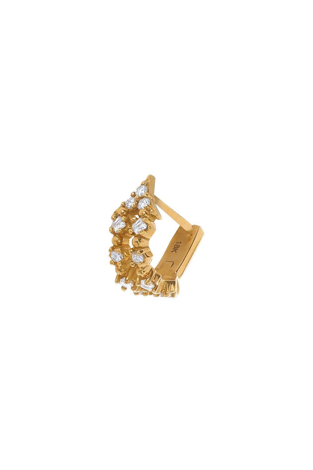 'Nineteen' Diamond Huggie Earring-YELLOW GOLD-JEWELRYFINE JEWELPIERCING-STEPHANIE ANDERS XO