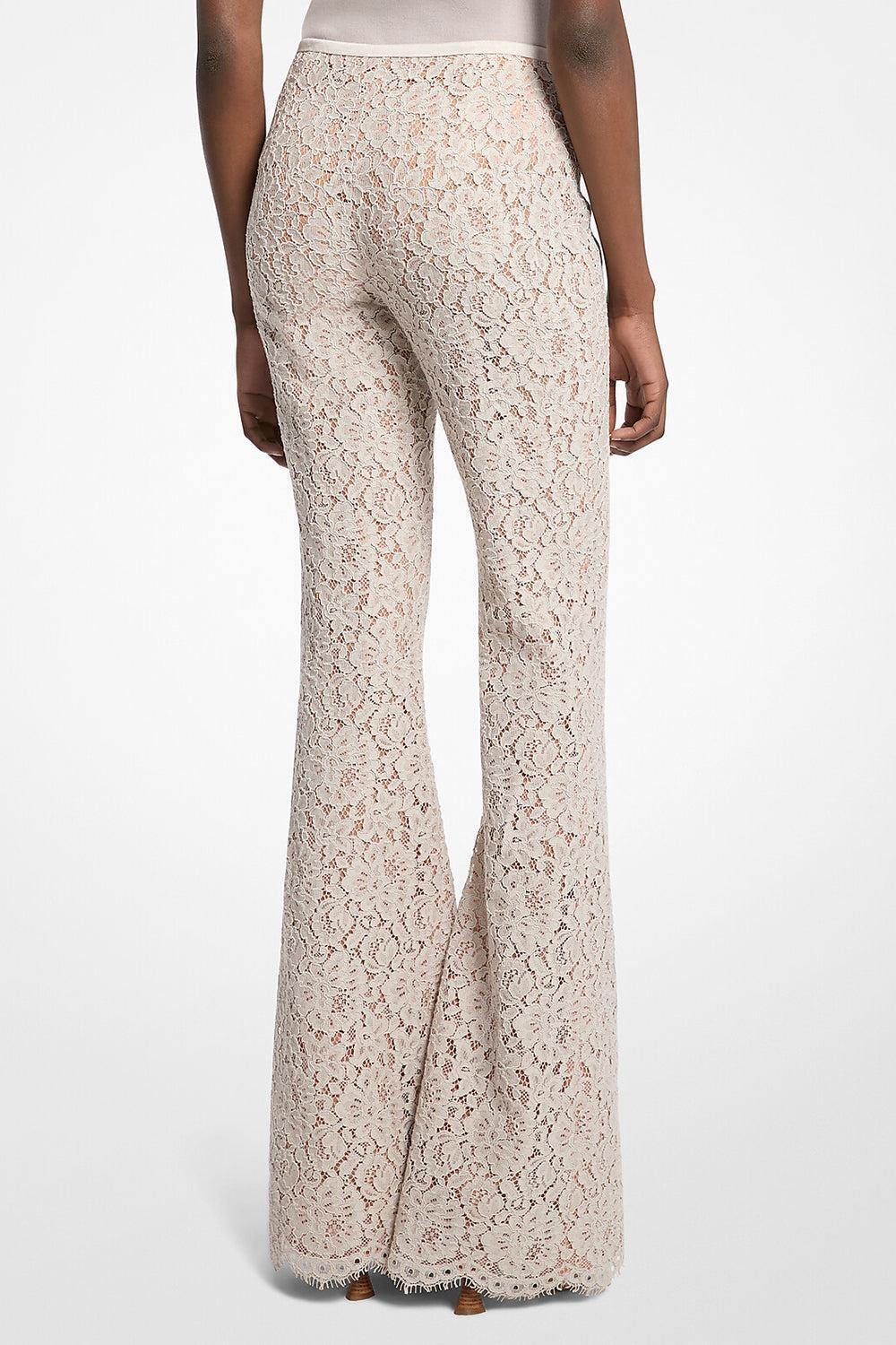 Lace Bootleg Pant-OYSTER-2-CLOTHINGPANTCASUAL-MICHAEL KORS COLLECTION