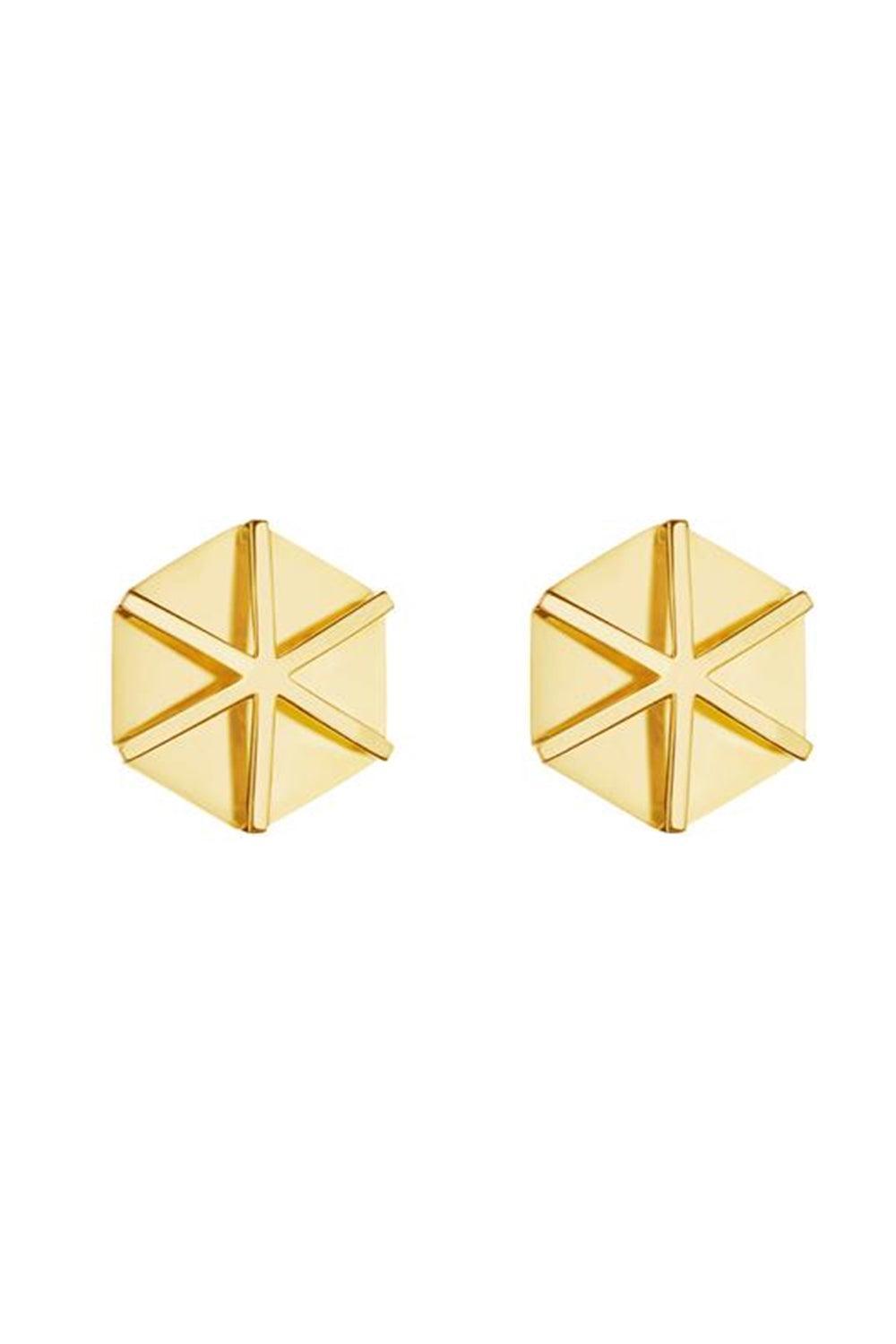 B Home Large Stud Earrings-YELLOW GOLD-M-JEWELRYFINE JEWELEARRING-CADAR