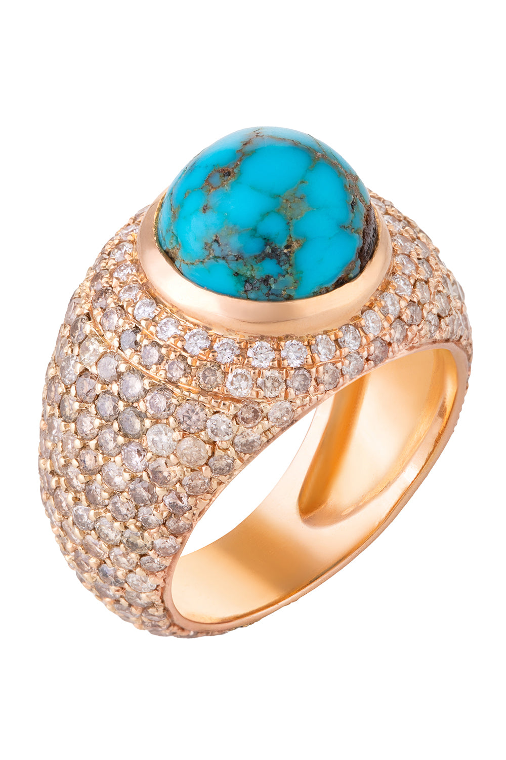 Diamond Turquoise Halo Ring