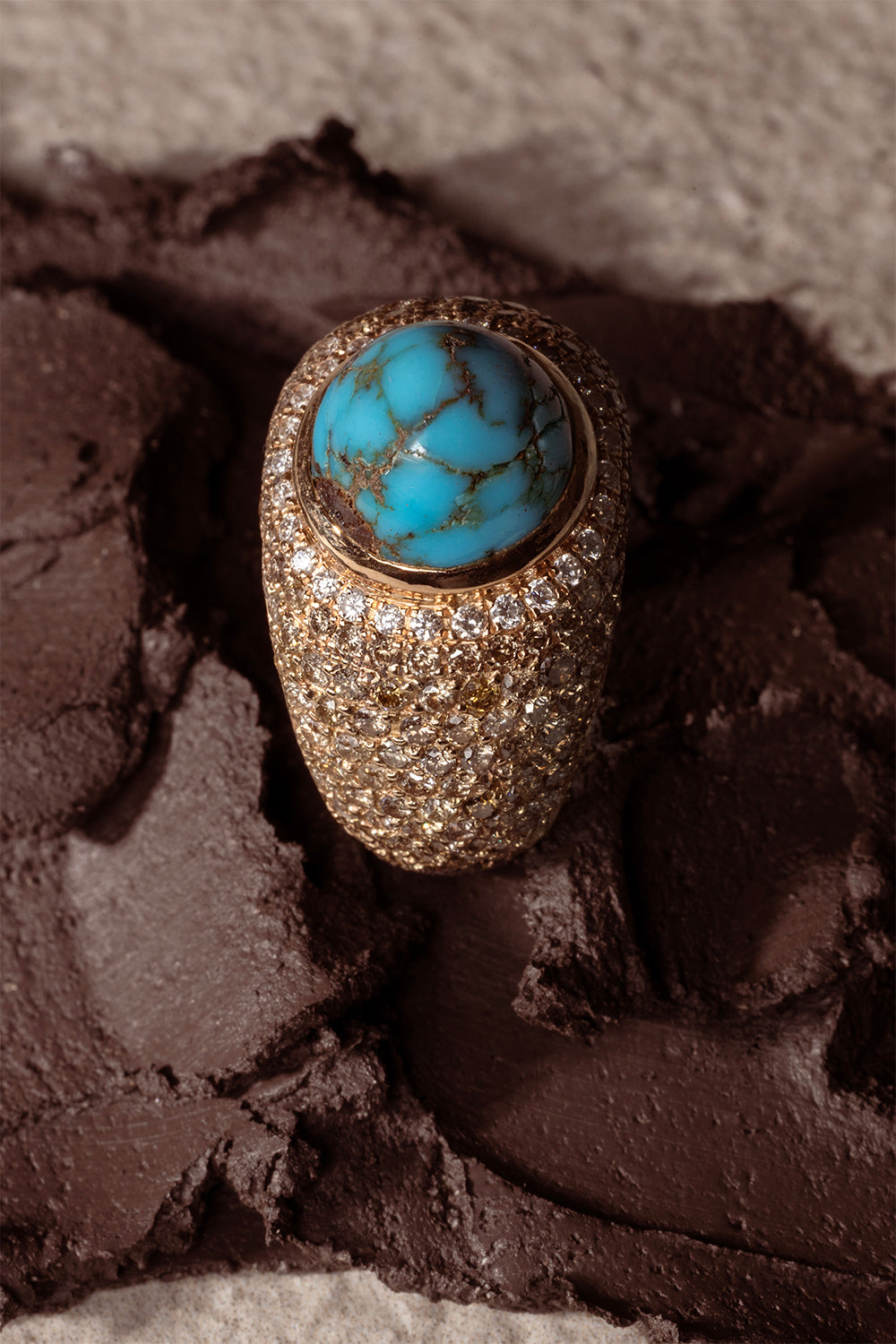 Diamond Turquoise Halo Ring