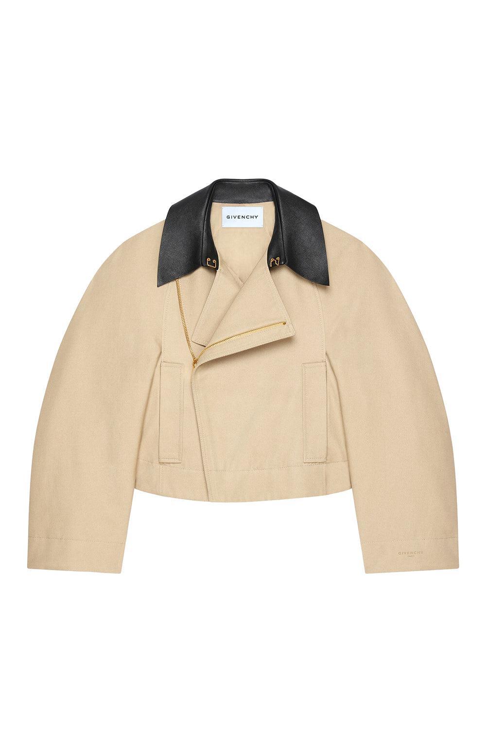 Short Zipped Caban Jacket-BEIGE-34-CLOTHINGCOATTRENCH-GIVENCHY
