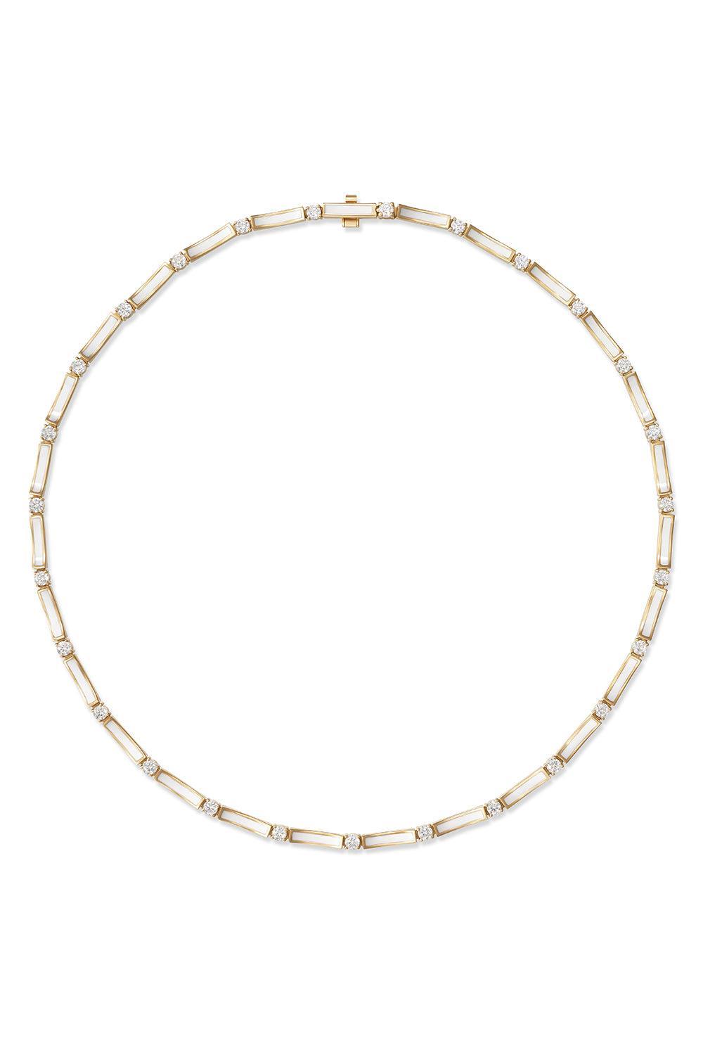Diamond White Honey Linked Necklace-YELLOW GOLD-JEWELRYFINE JEWELNECKLACE O-MELISSA KAYE