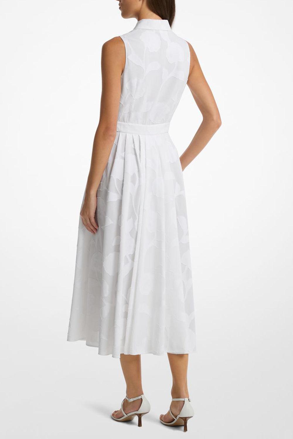 Sleeveless Shirt Dress-OPTIC WHITE-4-CLOTHINGDRESSCASUAL-MICHAEL KORS COLLECTION