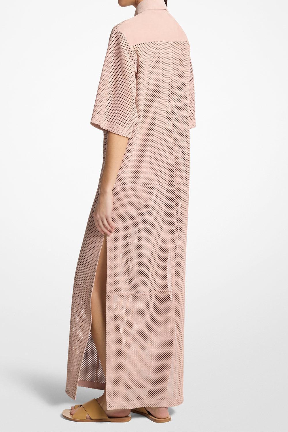 Safari Long Dress-PINK-XS-CLOTHINGDRESSCASUAL-MICHAEL KORS COLLECTION