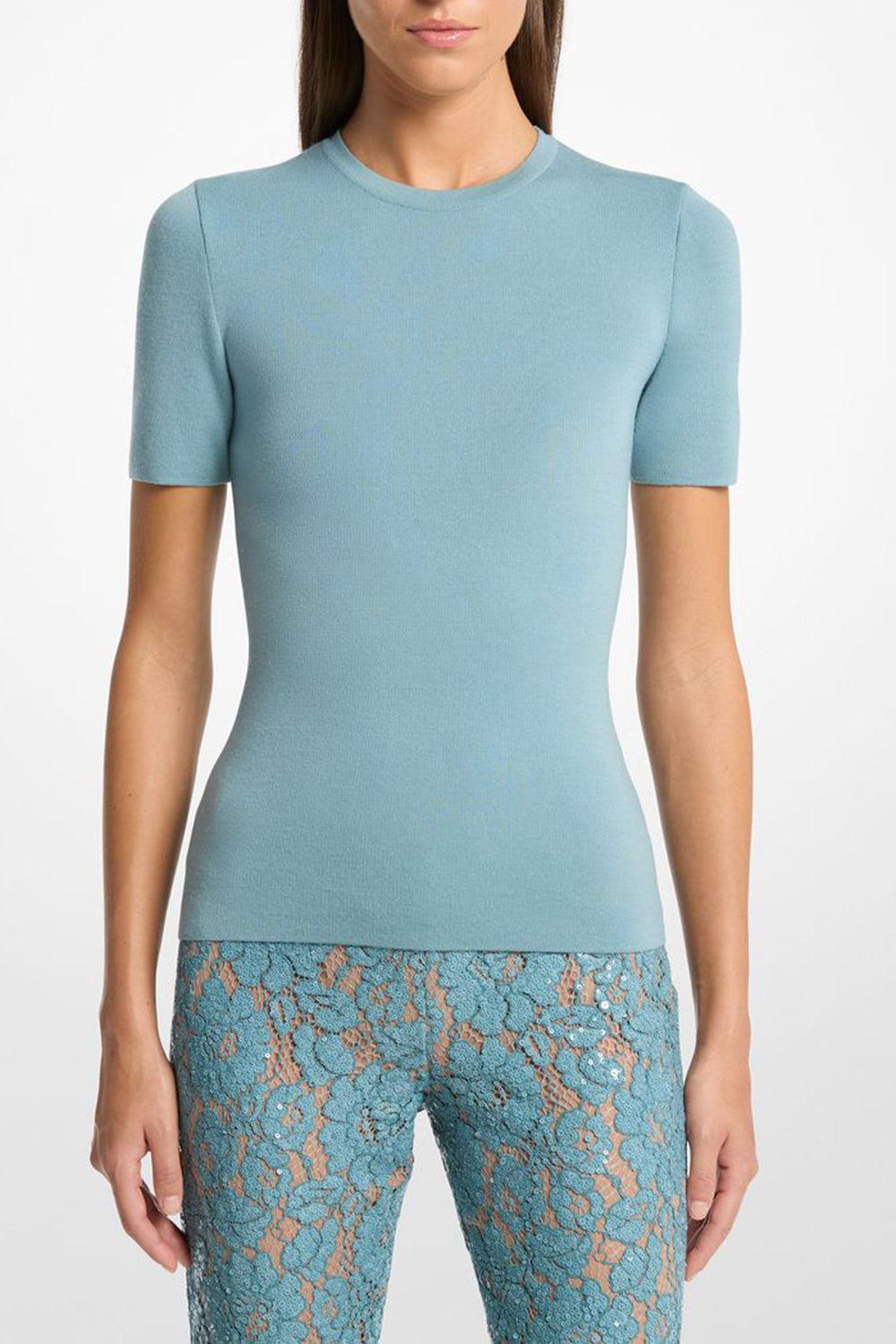 Crewneck Tee-SEAGLASS-XS-CLOTHINGTOPT-SHIRT-MICHAEL KORS COLLECTION
