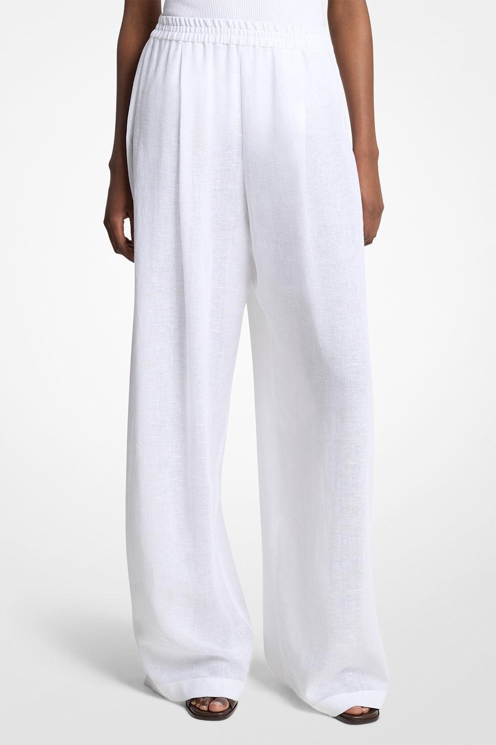 Pajama Pant-WHITE-XS-CLOTHINGPANTWIDE LEG-MICHAEL KORS COLLECTION