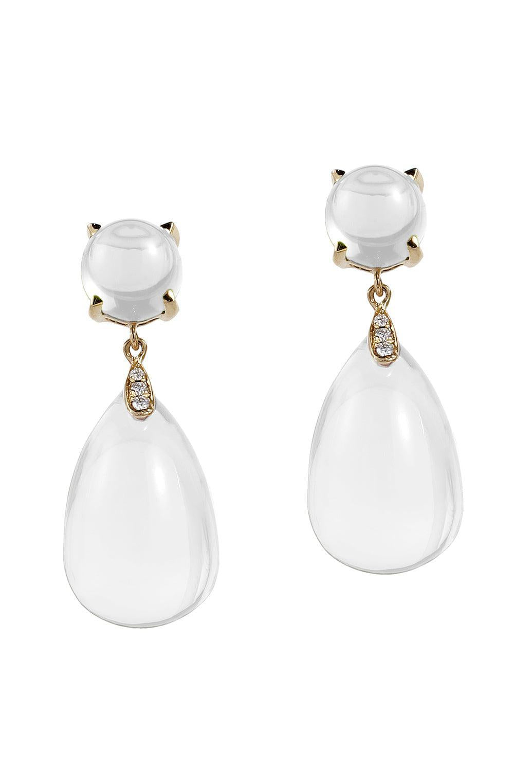 Naughty Moon Quartz Diamond HoopEarrings-YELLOW GOLD-JEWELRYFINE JEWELEARRING-GOSHWARA