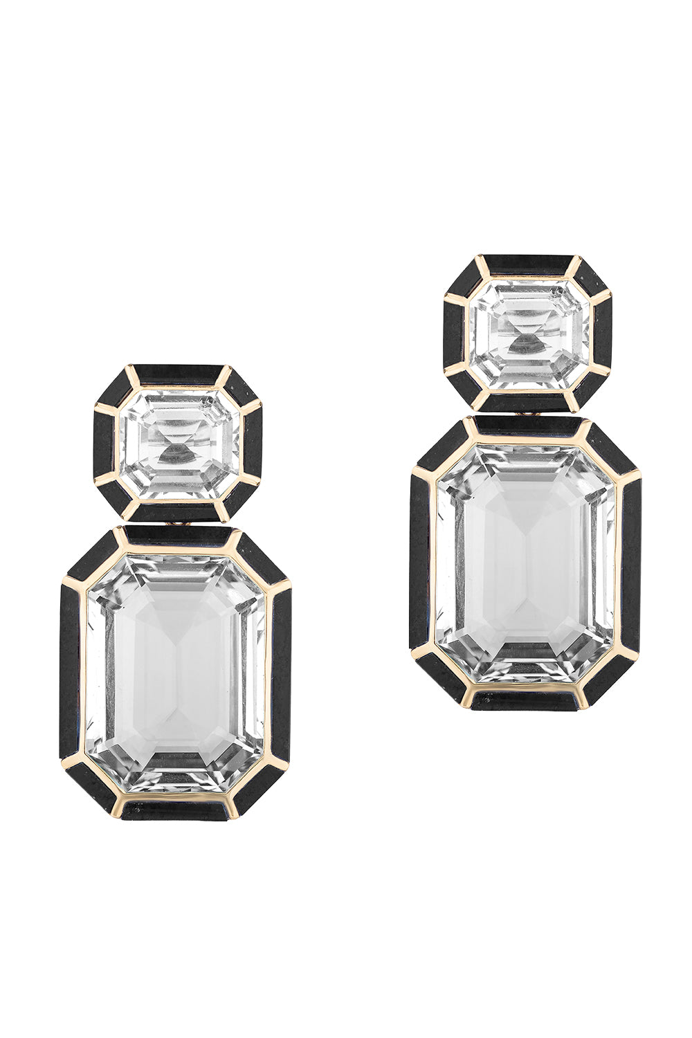 Onyx Rock Crystal Melange Vega Earrings