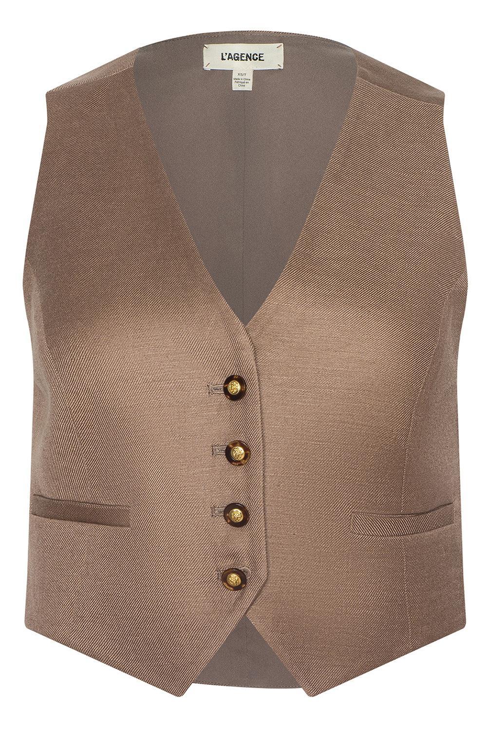 Jianna Vest-BROWN-XS-CLOTHINGJACKETVESTS-L'AGENCE