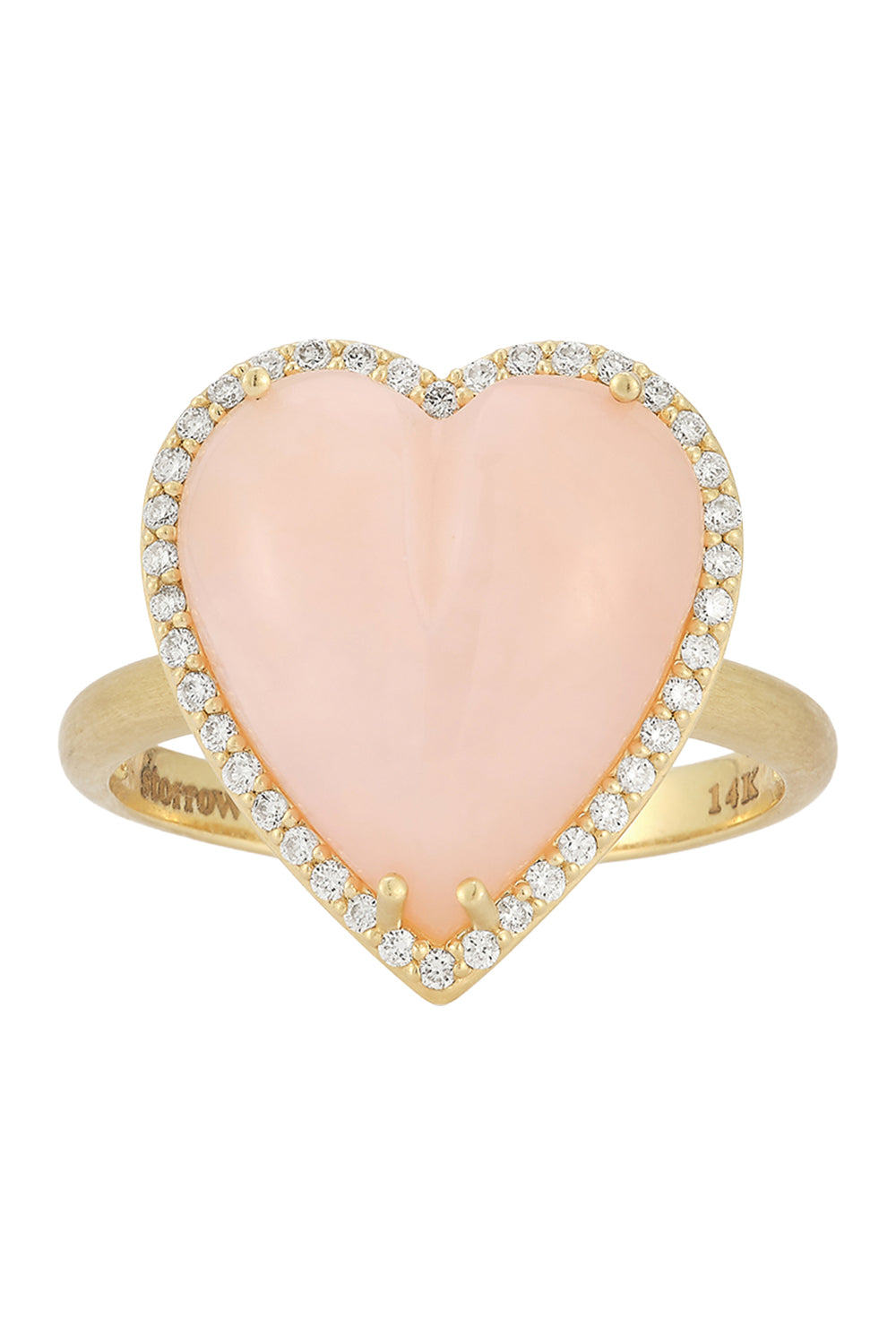 Diamond Pink Opal Alana Large Heart Ring