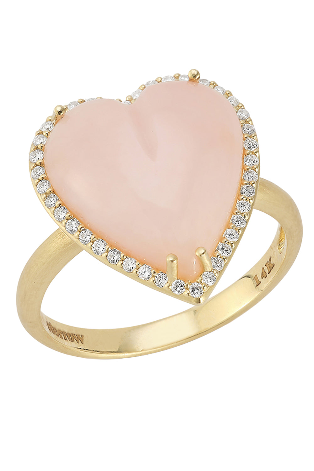 Diamond Pink Opal Alana Large Heart Ring
