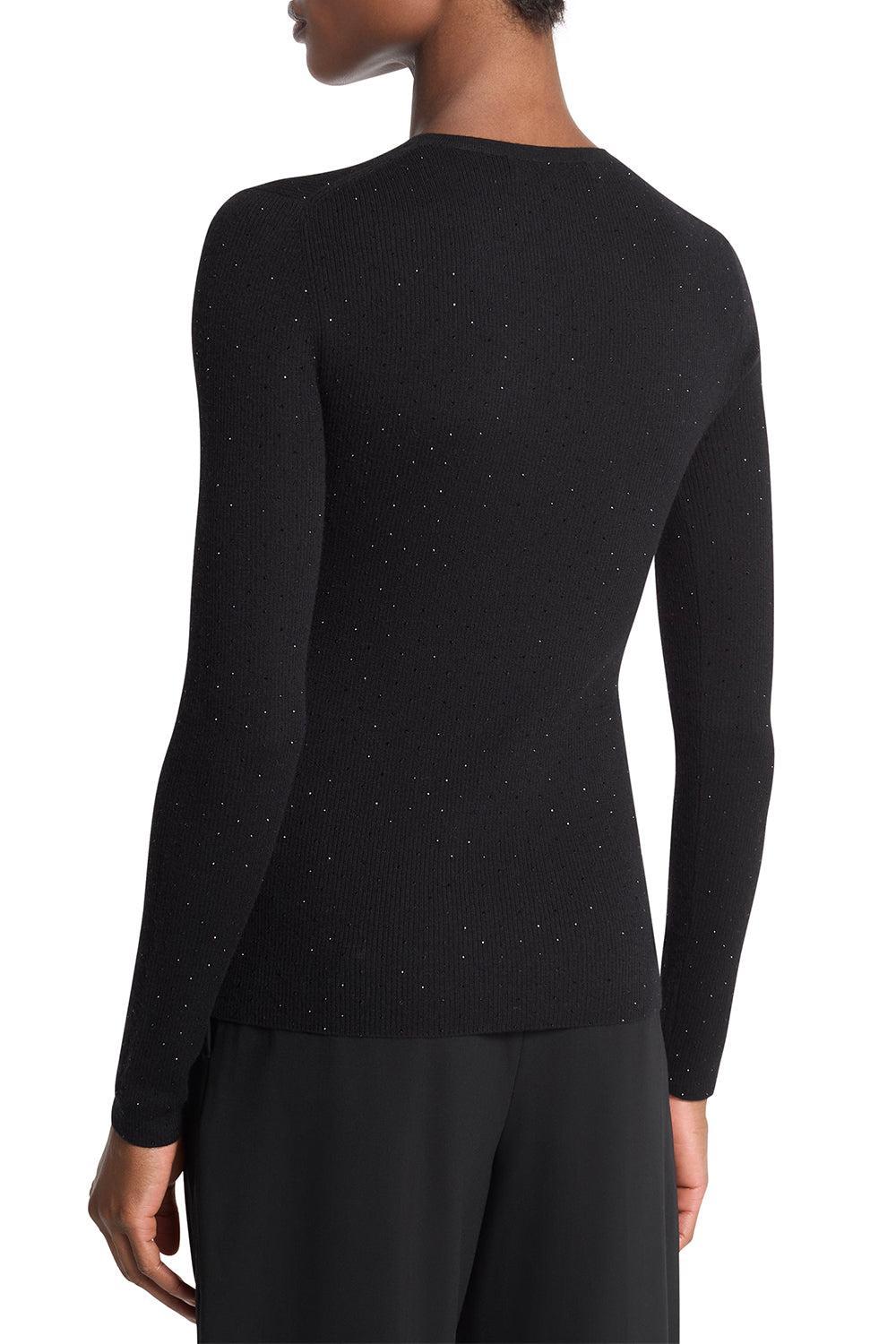  Long Sleeve Crystal Embellished Pullover-BLACK-XS-CLOTHINGTOPSWEATER-MICHAEL KORS COLLECTION 