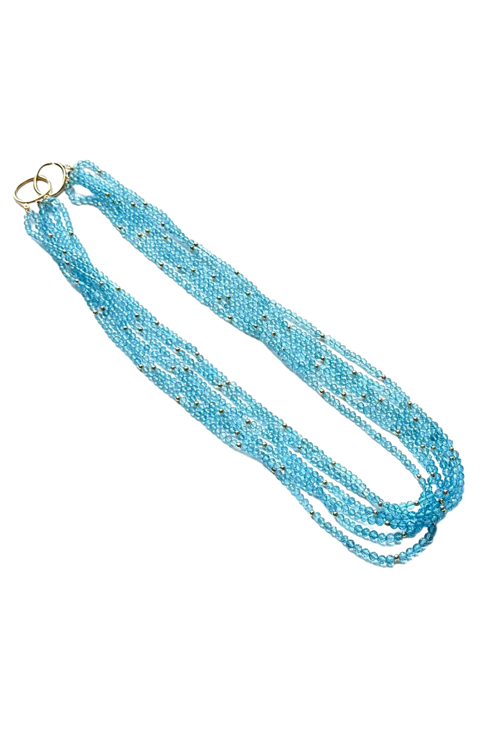 Blue Topaz Beaded G-One Necklace
