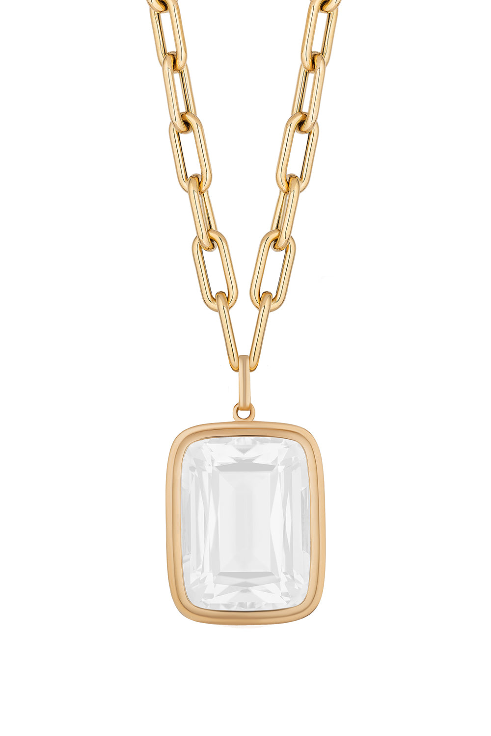 Moon Quartz Manhattan Pendant Necklace