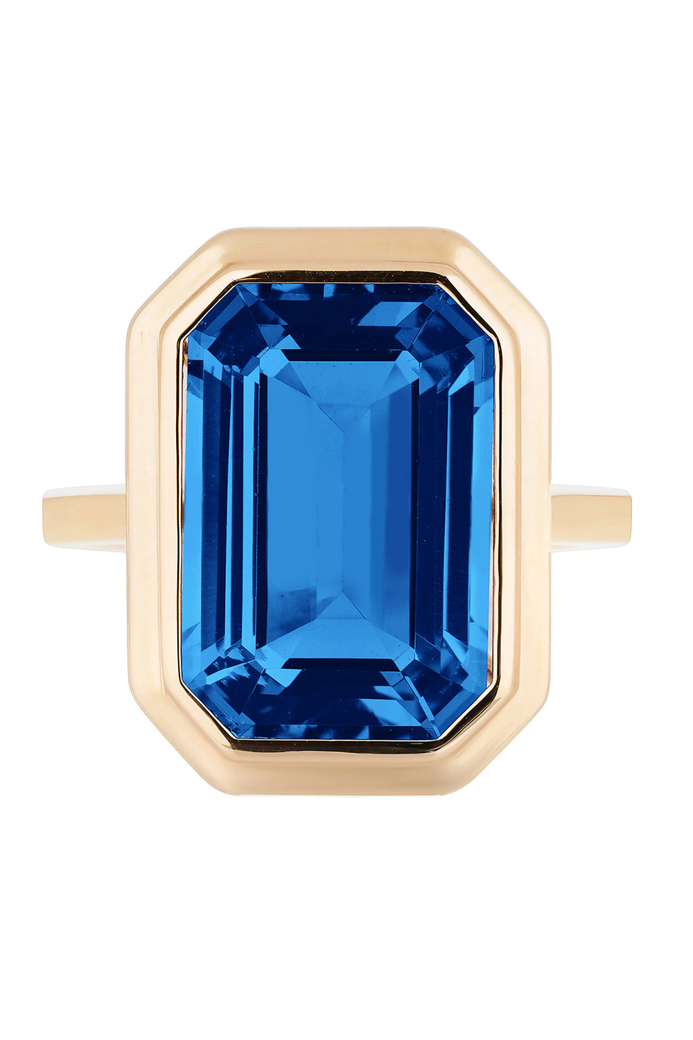 London Blue Topaz Bezel Manhattan Ring