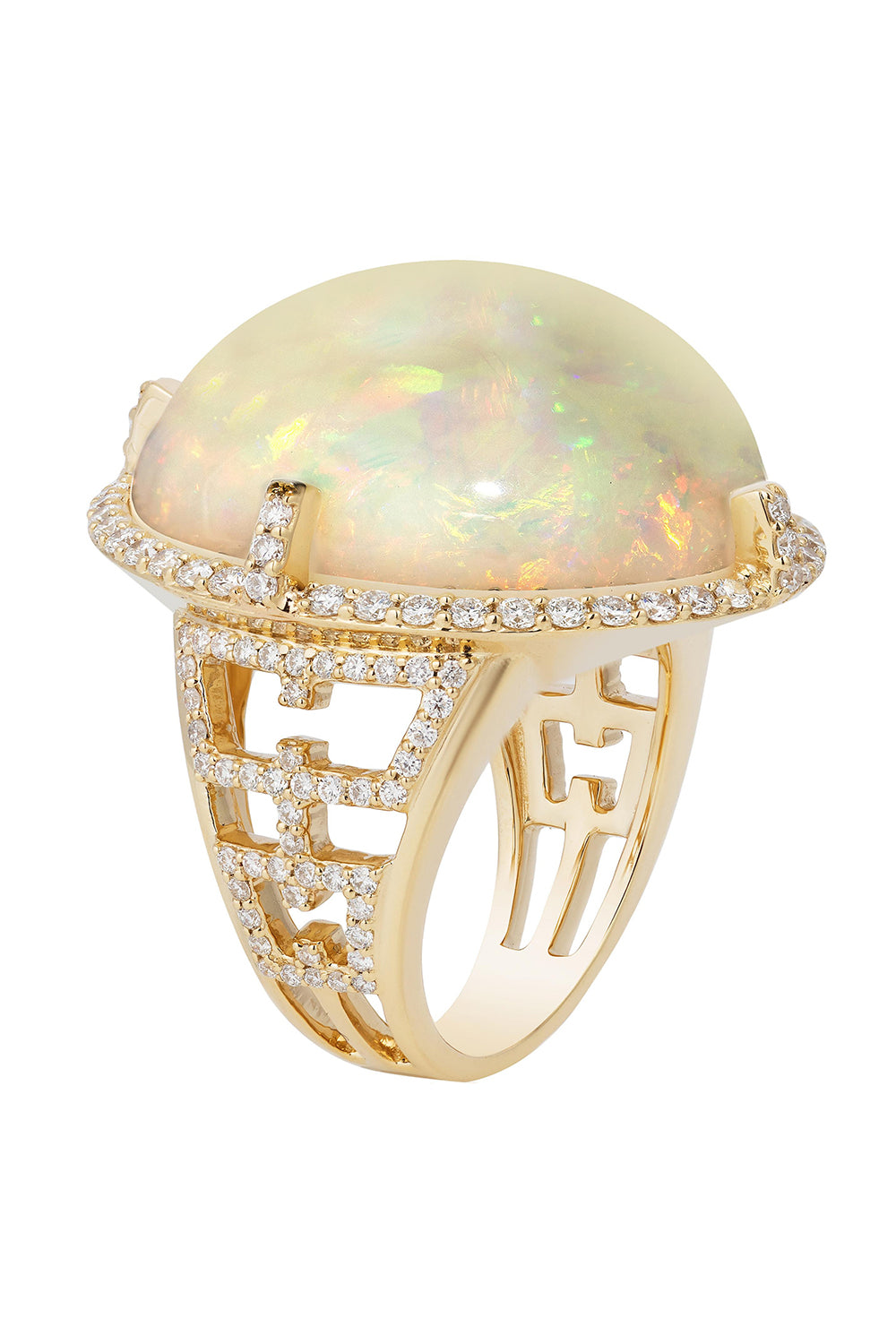Diamond Opal Oval G-One Ring