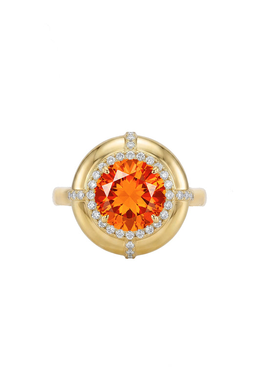 Fire Opal Medallion Ring
