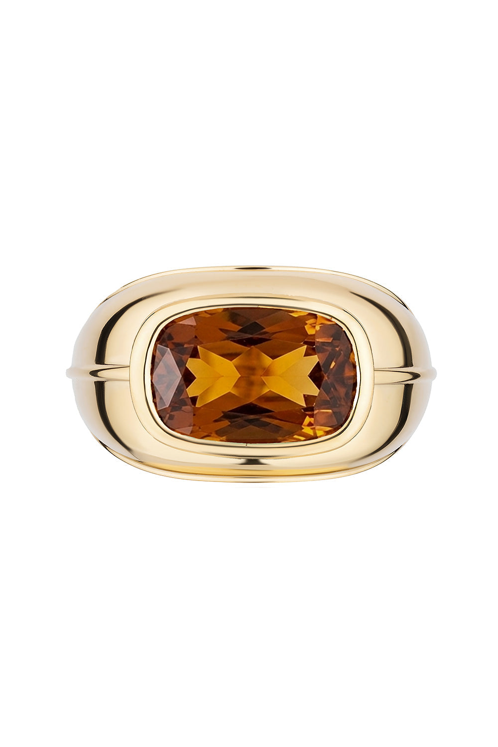 Brown Zircon Cushion Cut Ring