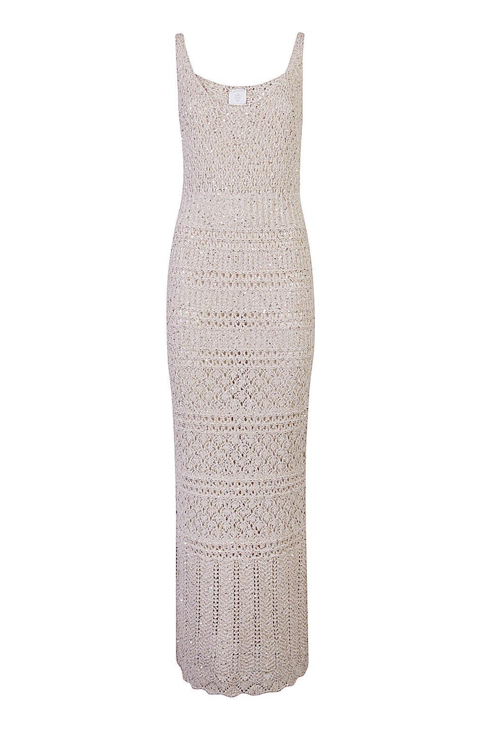 Knit Maxi Dress-PEARL/SM-S-CLOTHINGDRESSCASUAL-ELEVENTY
