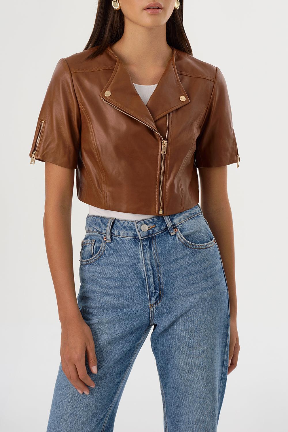 Kirsi Jacket - Luggage-LUGGAGE-XS-CLOTHINGCOATLEATHER-LAMARQUE
