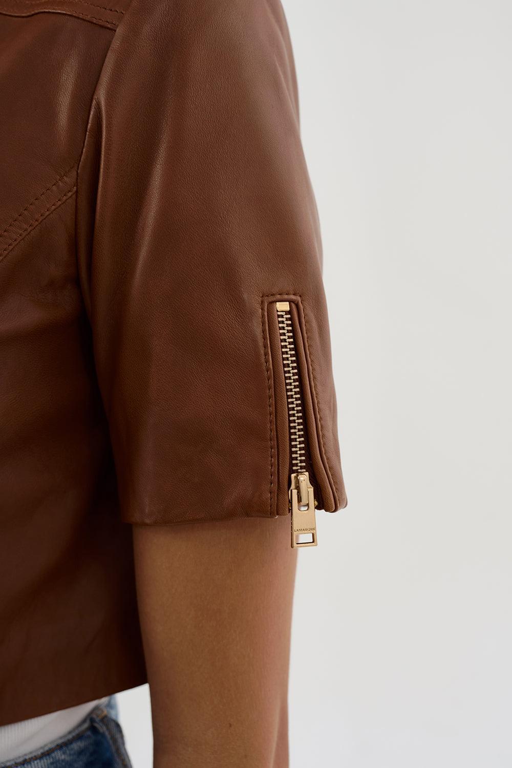 Kirsi Jacket - Luggage-LUGGAGE-XS-CLOTHINGCOATLEATHER-LAMARQUE