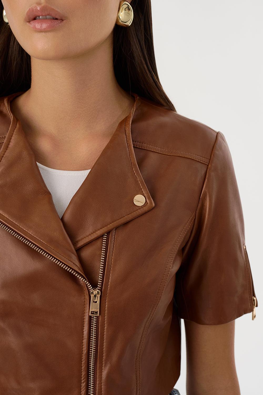 Kirsi Jacket - Luggage-LUGGAGE-XS-CLOTHINGCOATLEATHER-LAMARQUE