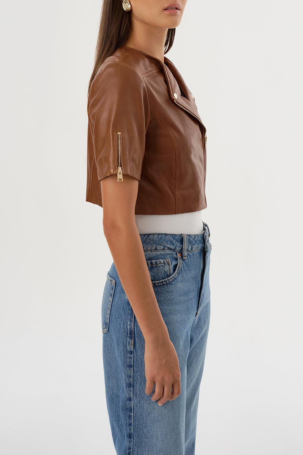 Kirsi Jacket - Luggage-LUGGAGE-XS-CLOTHINGCOATLEATHER-LAMARQUE