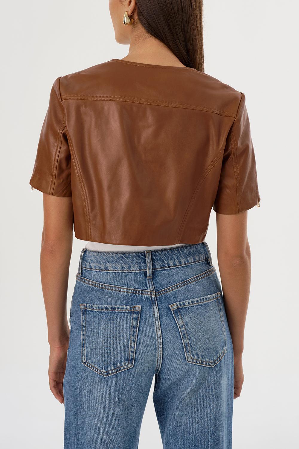 Kirsi Jacket - Luggage-LUGGAGE-XS-CLOTHINGCOATLEATHER-LAMARQUE