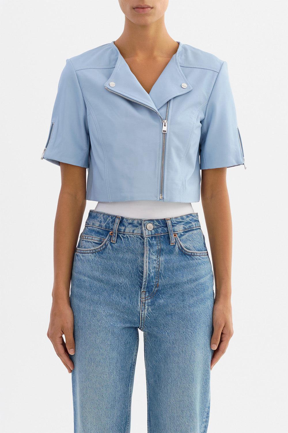 Kirsi Crop Jacket - Cool Blue-BLUE-XS-CLOTHINGJACKETCASUAL-LAMARQUE