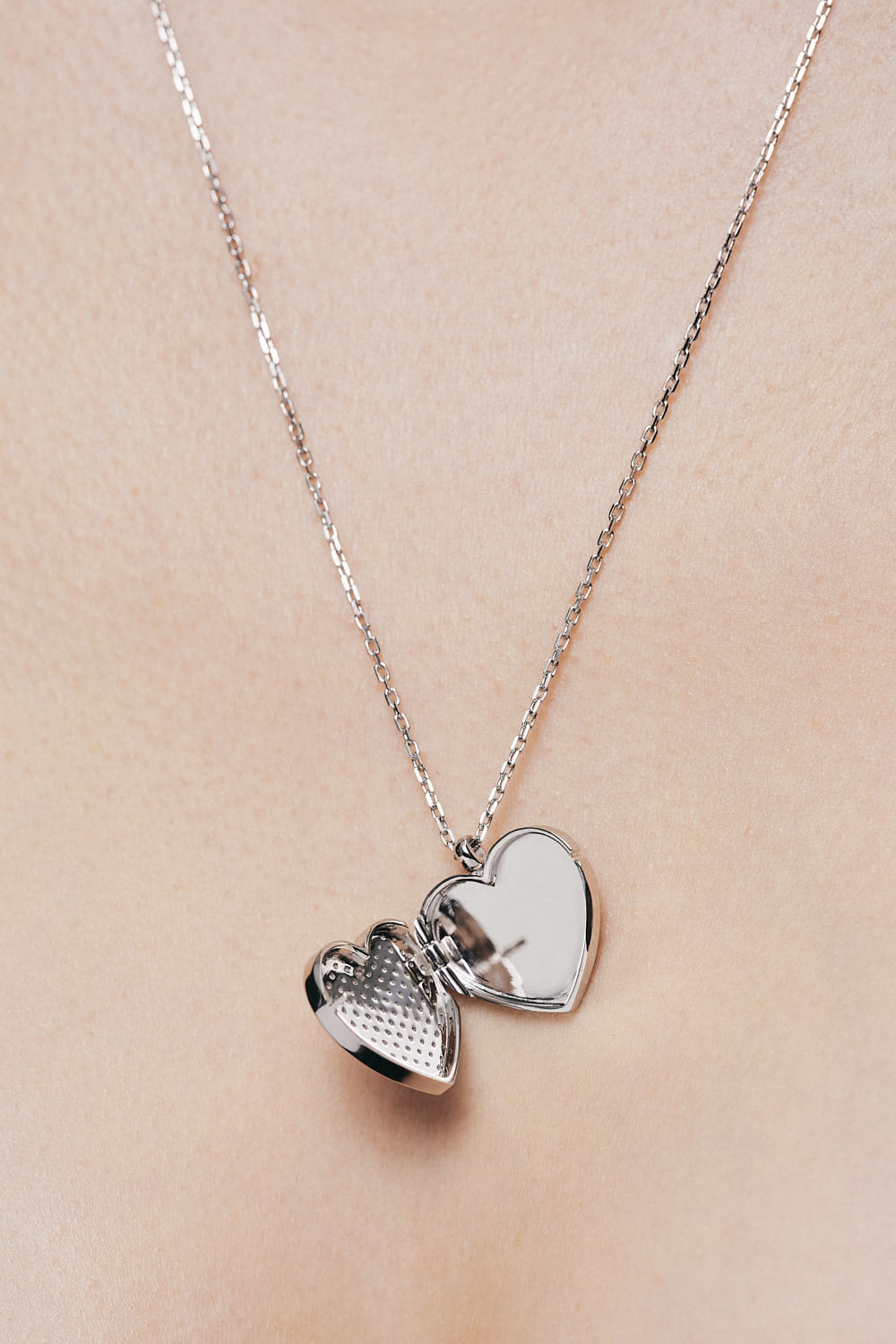 Diamond Heart Locket Necklace