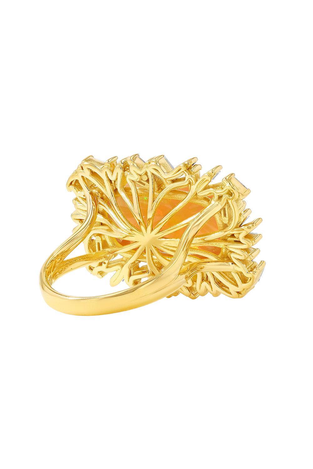 Diamond Baguette Fire Opal Ring-ROSE GOLD-7-JEWELRYFINE JEWELRING-SUZANNE KALAN