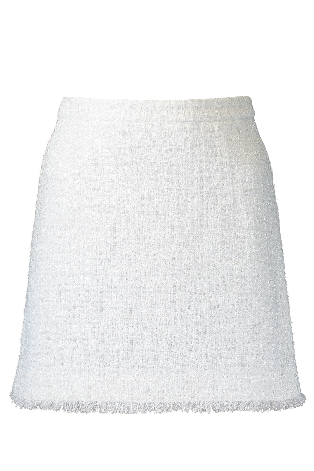 Fringed Tweed Mini Skirt