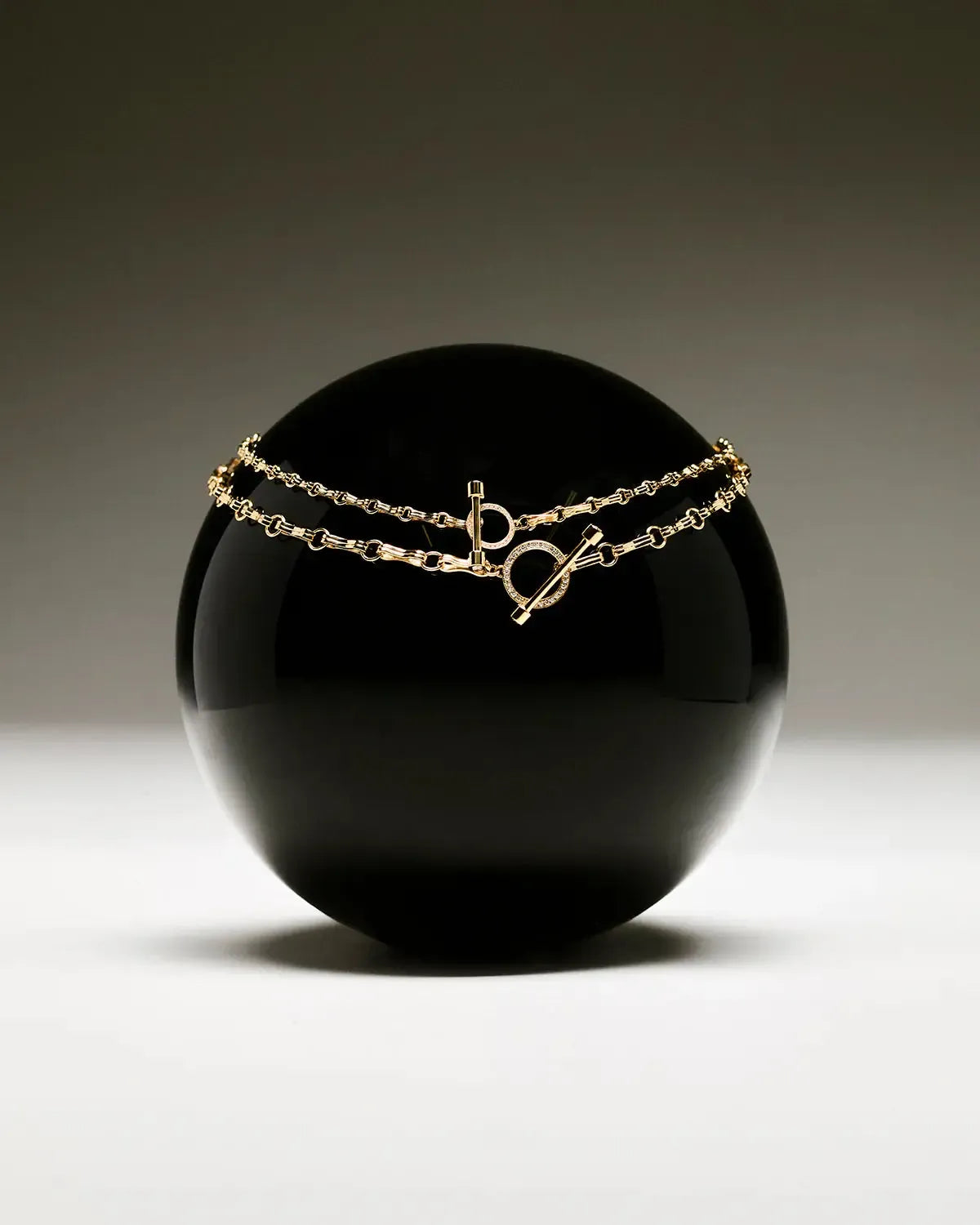 Large Motif Double Link Toggle Chain Necklace-YELLOW GOLD-15.75-JEWELRYFINE JEWELNECKLACE O-AZLEE