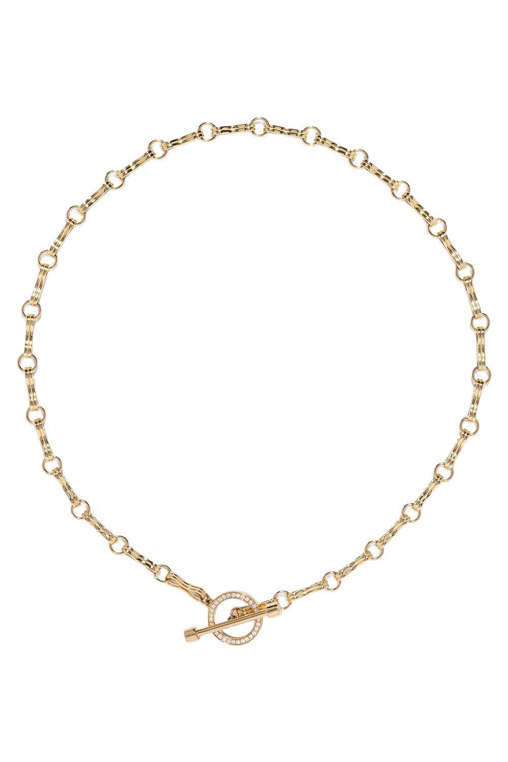 Large Motif Double Link Diamond Toggle Chain-YELLOW GOLD-15.75-JEWELRYFINE JEWELNECKLACE O-AZLEE