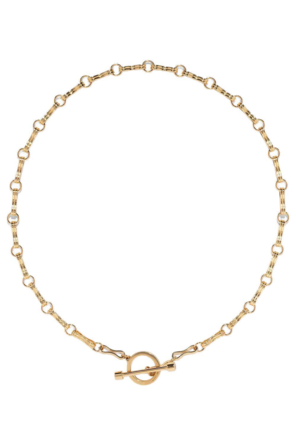 Large Motif Double Link Toggle Chain Necklace-YELLOW GOLD-15.75-JEWELRYFINE JEWELNECKLACE O-AZLEE