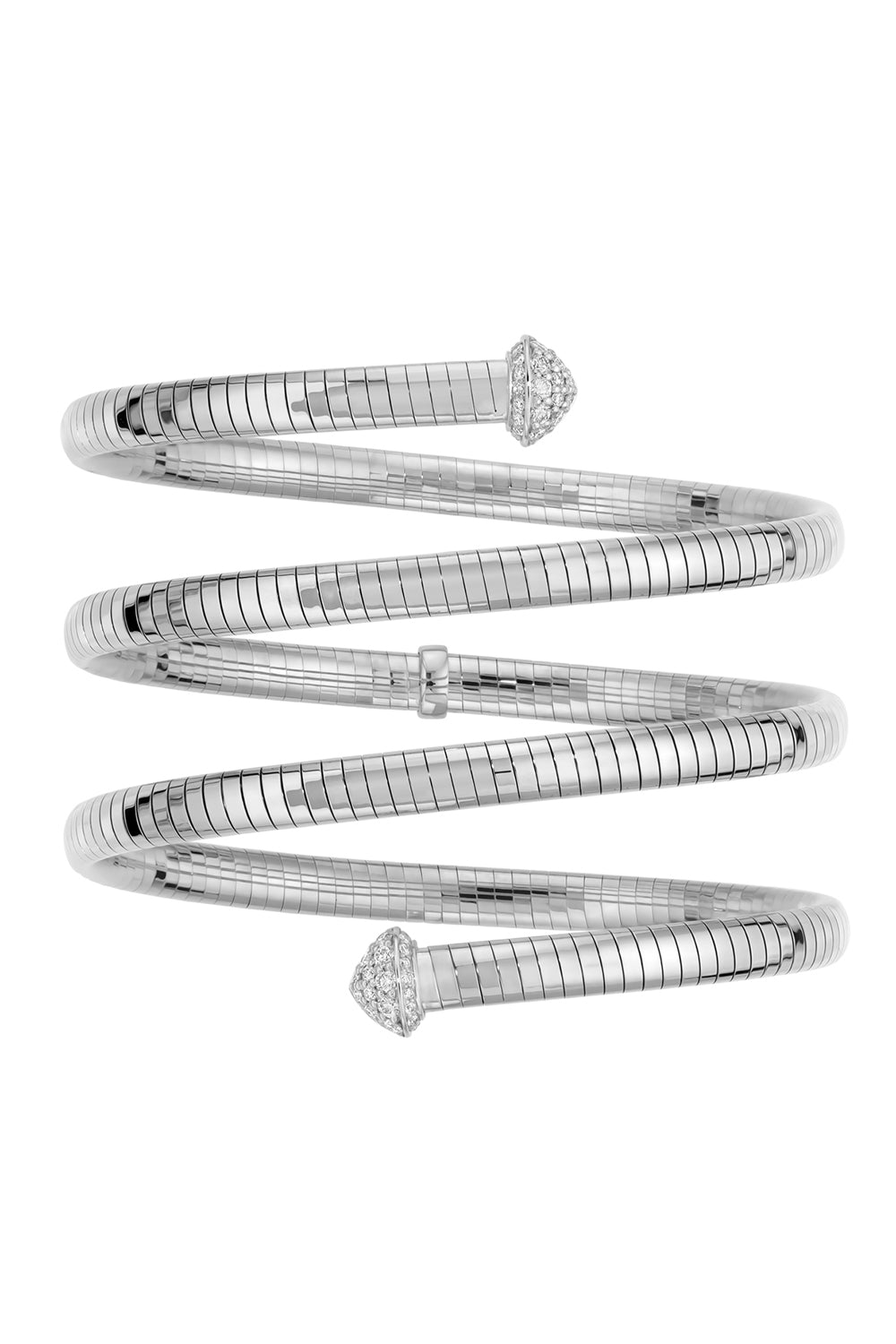 Rugiada 3 Row Diamond Tip Serpent Bracelet-WHITE GOLD-M-JEWELRYFINE JEWELBRACELET O-MATTIA CIELO
