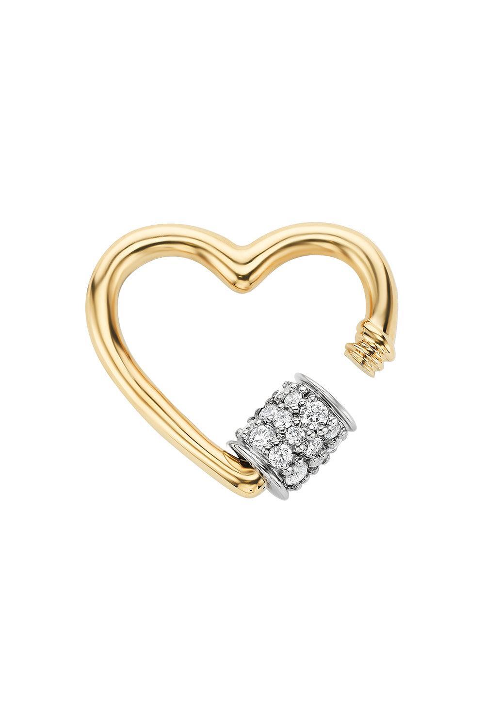 Diamond Stoned Baby Heartlock-YELLOW GOLD-JEWELRYFINE JEWELPENDANT-MARLA AARON