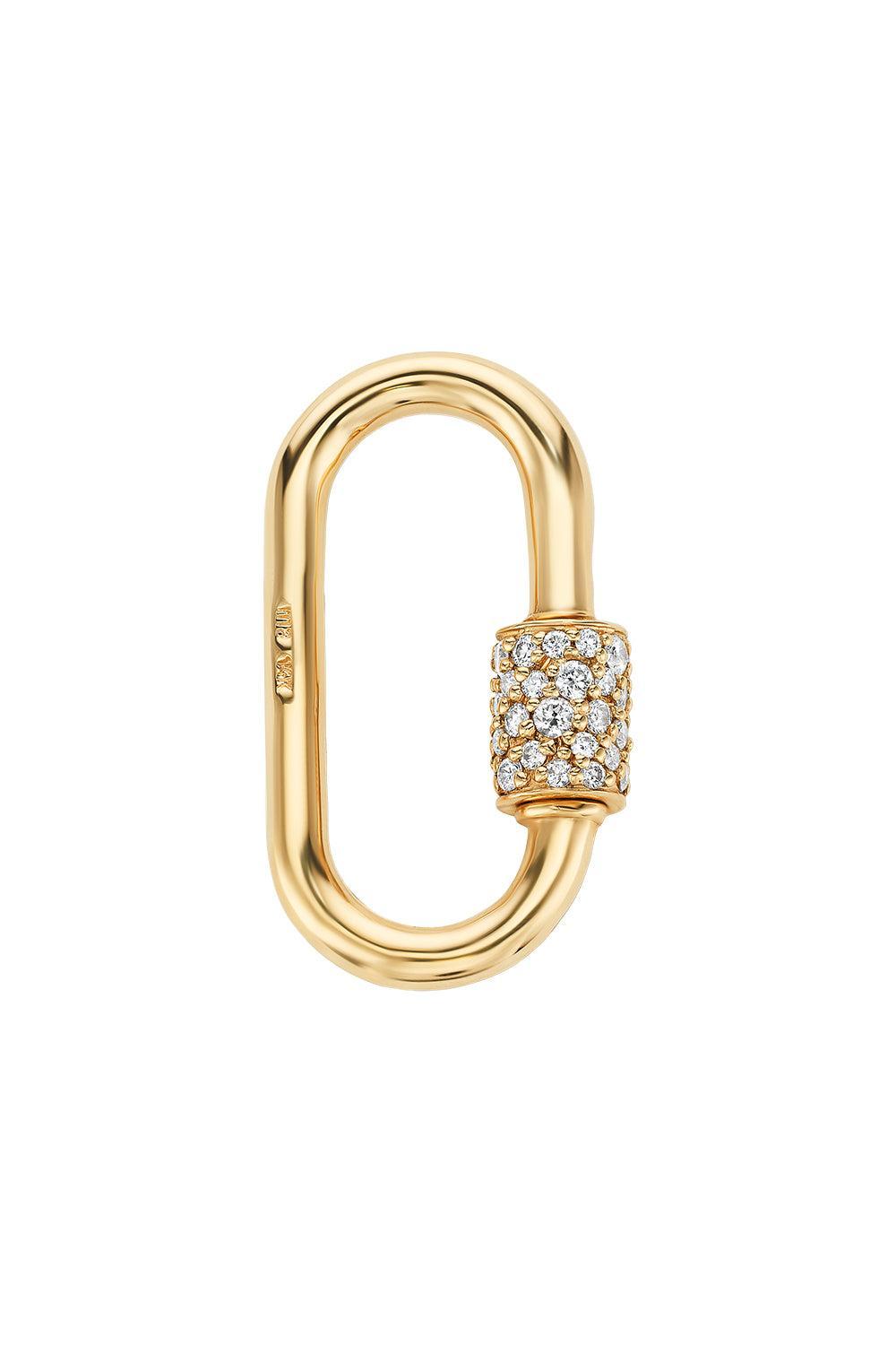Diamond Stoned Medium Lock-YELLOW GOLD-JEWELRYFINE JEWELPENDANT-MARLA AARON