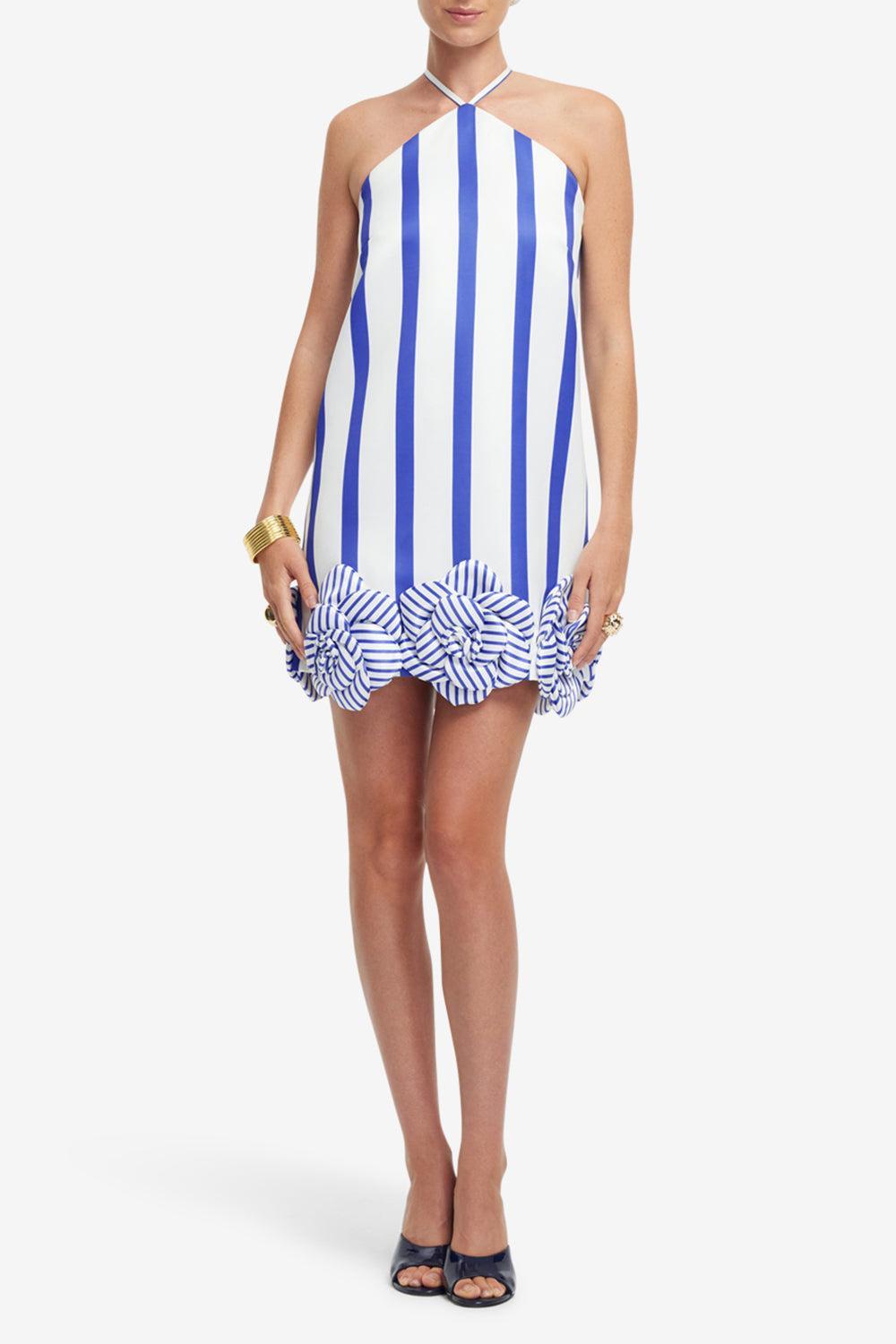 Suzy Mini Dress-NAVY/WHITE-2-CLOTHINGDRESSCOCKTAIL-LEO LIN