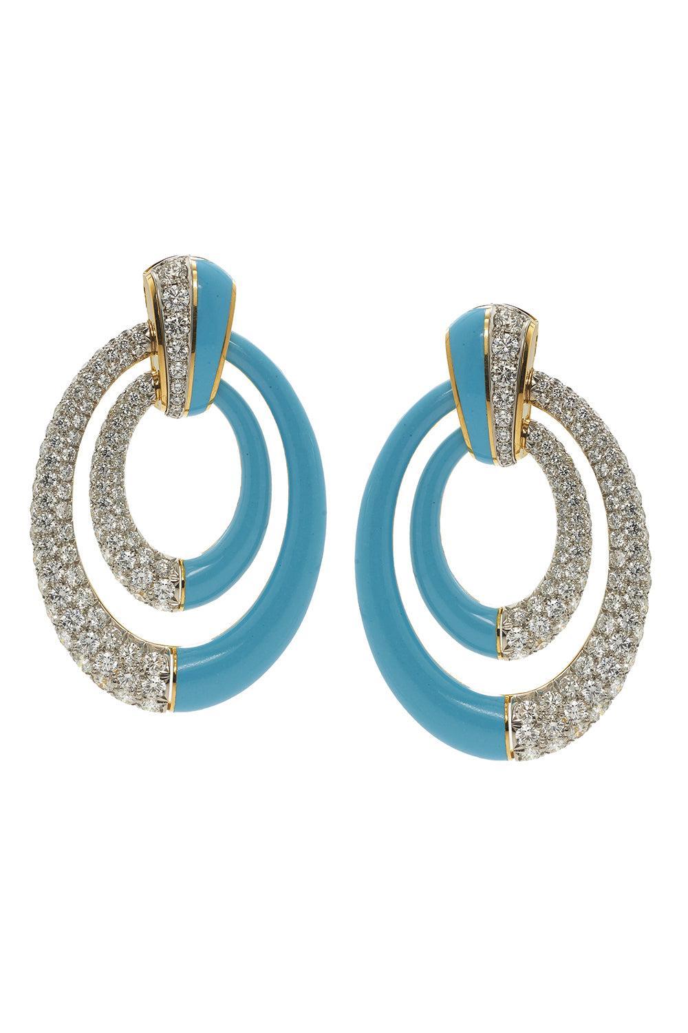 Diamond Light Blue Persephone Earrings-YELLOW GOLD-JEWELRYFINE JEWELEARRING-DAVID WEBB