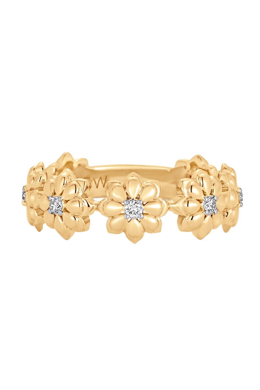 Diamond Lierre Eternity Flower Ring-YELLOW GOLD-6.5-JEWELRYFINE JEWELRING-SARA WEINSTOCK