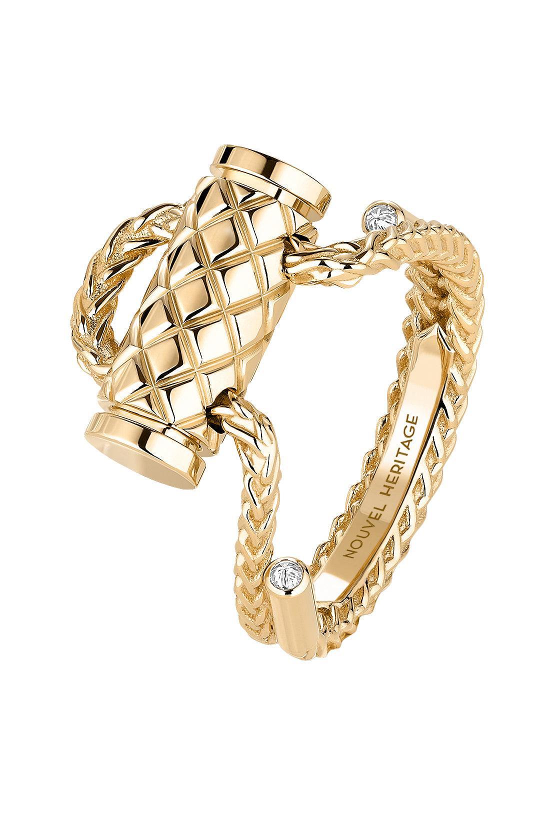 Diamond Latch Ring-YELLOW GOLD-6.75-JEWELRYFINE JEWELRING-NOUVEL HERITAGE