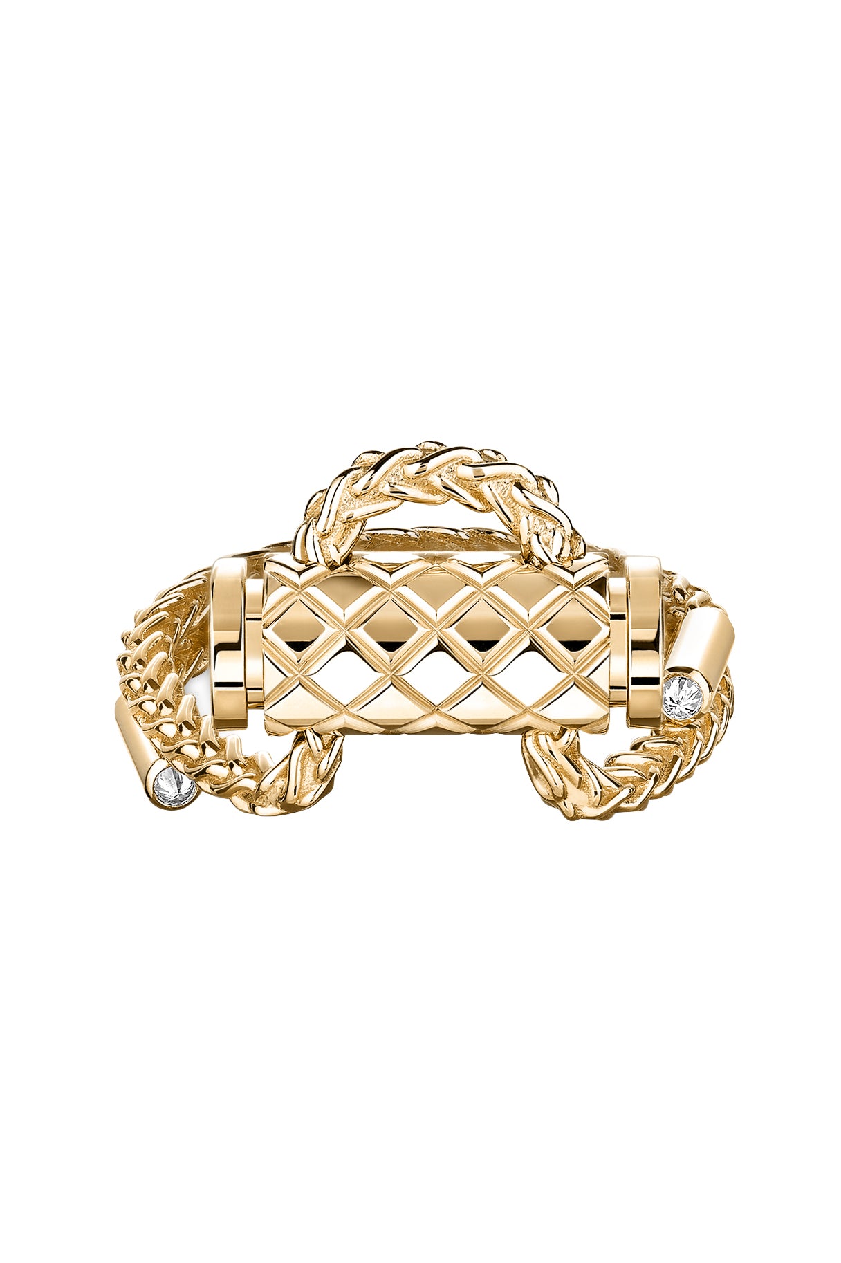Diamond Latch Ring-YELLOW GOLD-6.75-JEWELRYFINE JEWELRING-NOUVEL HERITAGE